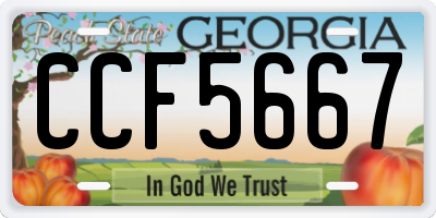 GA license plate CCF5667