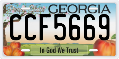 GA license plate CCF5669