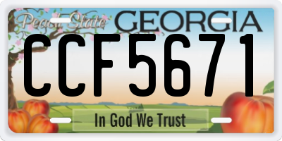 GA license plate CCF5671