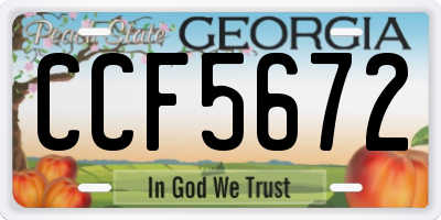 GA license plate CCF5672