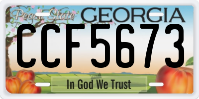 GA license plate CCF5673