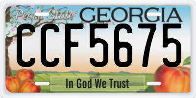 GA license plate CCF5675