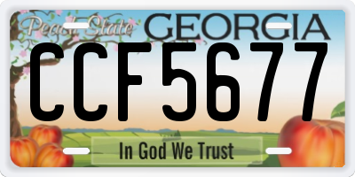 GA license plate CCF5677