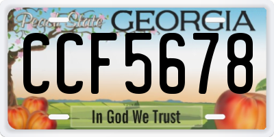 GA license plate CCF5678