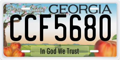 GA license plate CCF5680