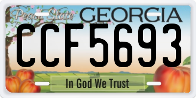 GA license plate CCF5693