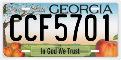 GA license plate CCF5701