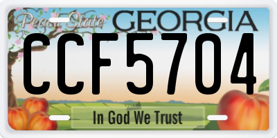 GA license plate CCF5704