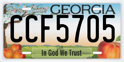 GA license plate CCF5705