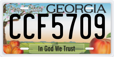 GA license plate CCF5709