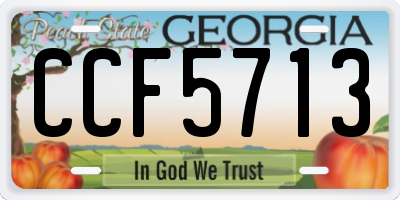 GA license plate CCF5713