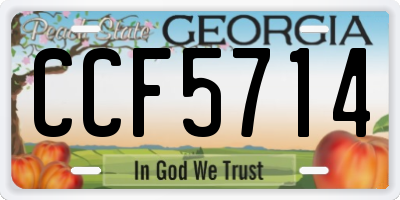 GA license plate CCF5714