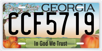 GA license plate CCF5719