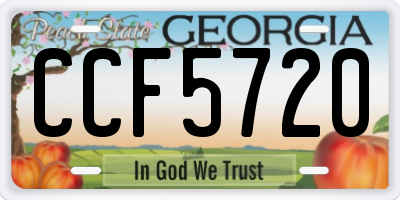GA license plate CCF5720