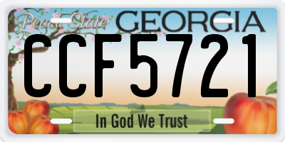 GA license plate CCF5721