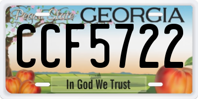 GA license plate CCF5722