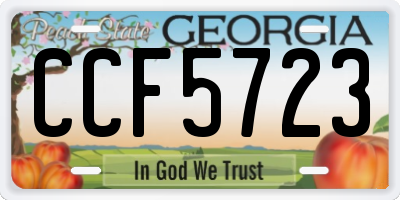 GA license plate CCF5723