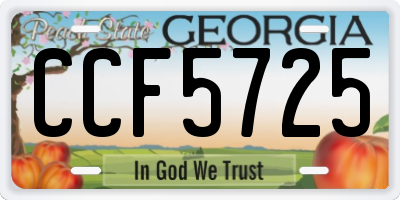 GA license plate CCF5725