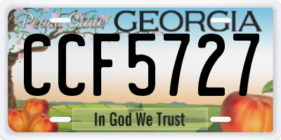 GA license plate CCF5727