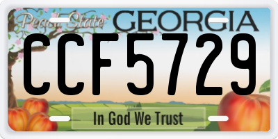 GA license plate CCF5729
