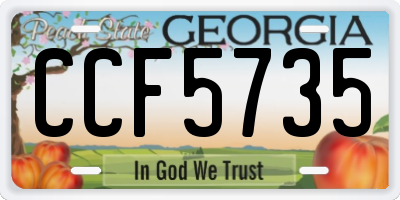 GA license plate CCF5735