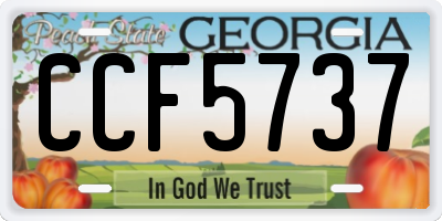 GA license plate CCF5737