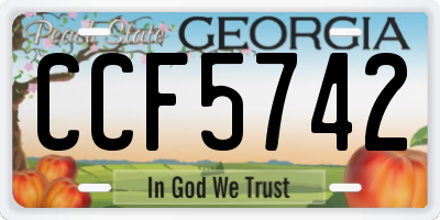 GA license plate CCF5742