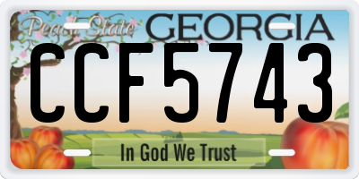 GA license plate CCF5743