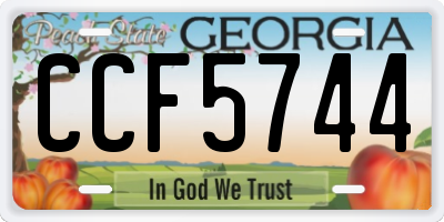 GA license plate CCF5744