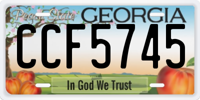 GA license plate CCF5745