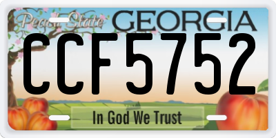 GA license plate CCF5752