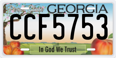 GA license plate CCF5753