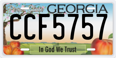 GA license plate CCF5757