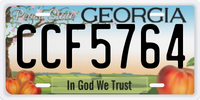 GA license plate CCF5764