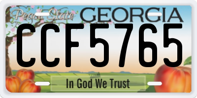 GA license plate CCF5765