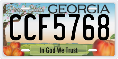 GA license plate CCF5768