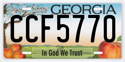 GA license plate CCF5770