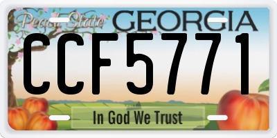 GA license plate CCF5771