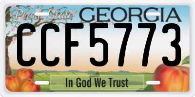 GA license plate CCF5773