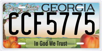 GA license plate CCF5775