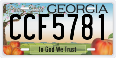 GA license plate CCF5781