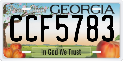 GA license plate CCF5783