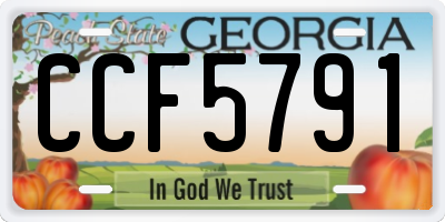GA license plate CCF5791