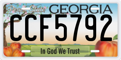 GA license plate CCF5792