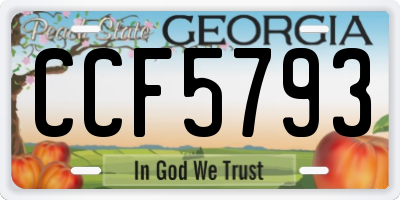 GA license plate CCF5793
