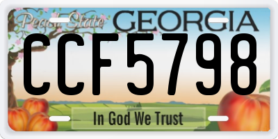 GA license plate CCF5798