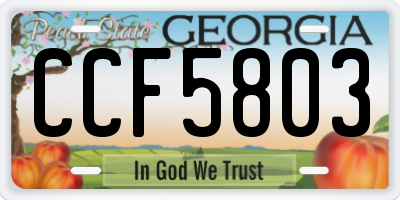 GA license plate CCF5803