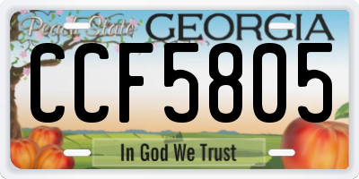GA license plate CCF5805