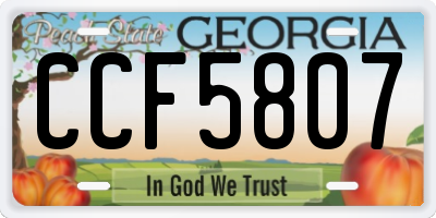 GA license plate CCF5807