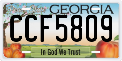 GA license plate CCF5809